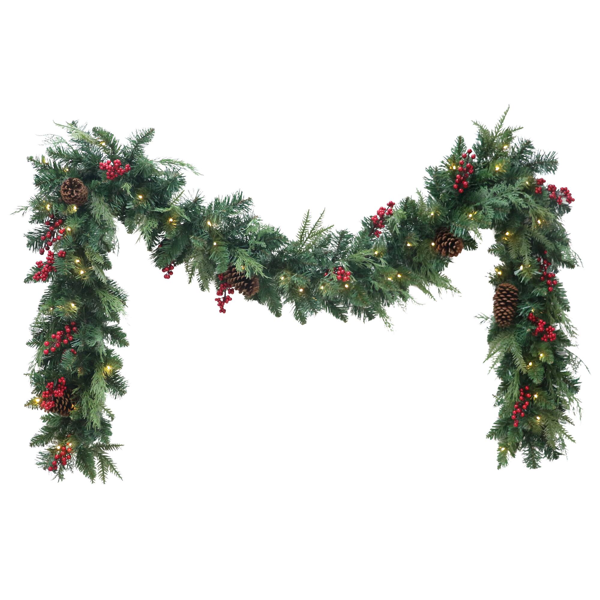9ft. Pre-Lit Adorned Artificial Garland